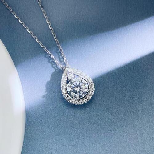 S925 sterling silver mirror polished clavicle chain minimalist design drop-shaped silver necklace