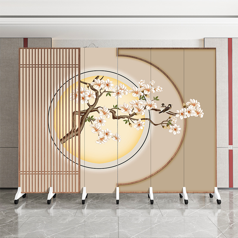 Partition Screen New Chinese Style Office Folding Mobile Simple Modern Light Luxury Bedroom Blocking Screen Partition Living Room