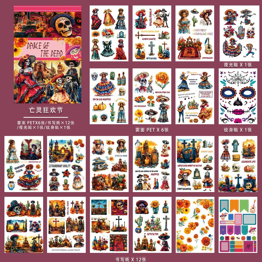 Pegatinas navideñas de dibujos animados, decoración para diario, personajes vintage para diario, materiales para diario festivo, personalización de libros troquelados.