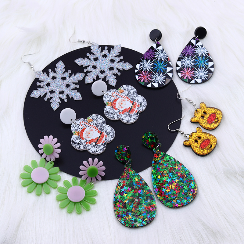 Cute Water Droplets Arylic Printing Women's Drop Earrings 1 Pair display picture 19