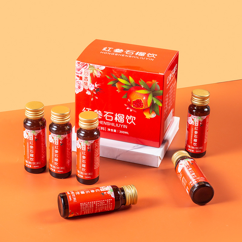 Huichunji Red Ginseng and Pomegranate Drink 300ml Plant Drink to Replenish Vitality Source Manufacturer supports OEM OEM