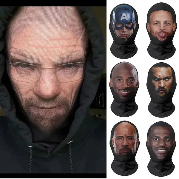 Cross-Border New Cosplay Spoof Mask Kanye Kobe Bryant Headgear 3D Messi Ronaldo Party Performance Face Mask