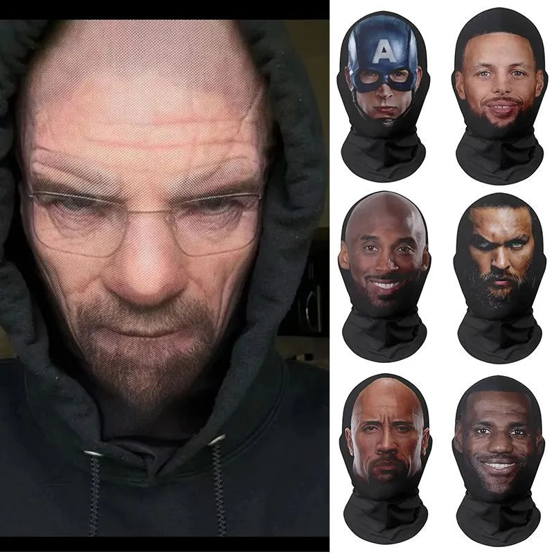 Cross-Border New Cosplay Spoof Mask Kanye Kobe Bryant Headgear 3D Messi Ronaldo Party Performance Face Mask
