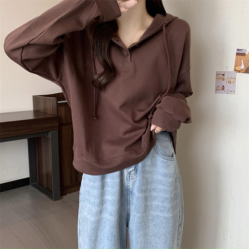 Solid Color Hooded Sweatshirt for Women, Spring and Autumn Thin Style, 2026 New Popular Loose Top, Autumn and Winter Fleece-Lined Thickened Jacket for Women Solid Color Hooded Sweatshirt for Women, Spring and Autumn Thin Style, 2026 New Popular Loose Top, Autumn and Winter Fleece-Lined Thickened Jacket for Women