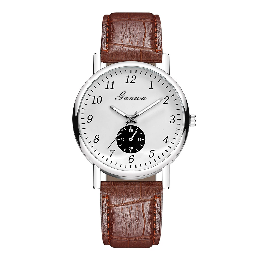 Quartz men's watch, classic style, PU strap, 38 mm dial