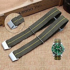 適用於華為三星降落傘包Nato彈性尼龍錶帶適用水鬼帝舵20 21 22MM