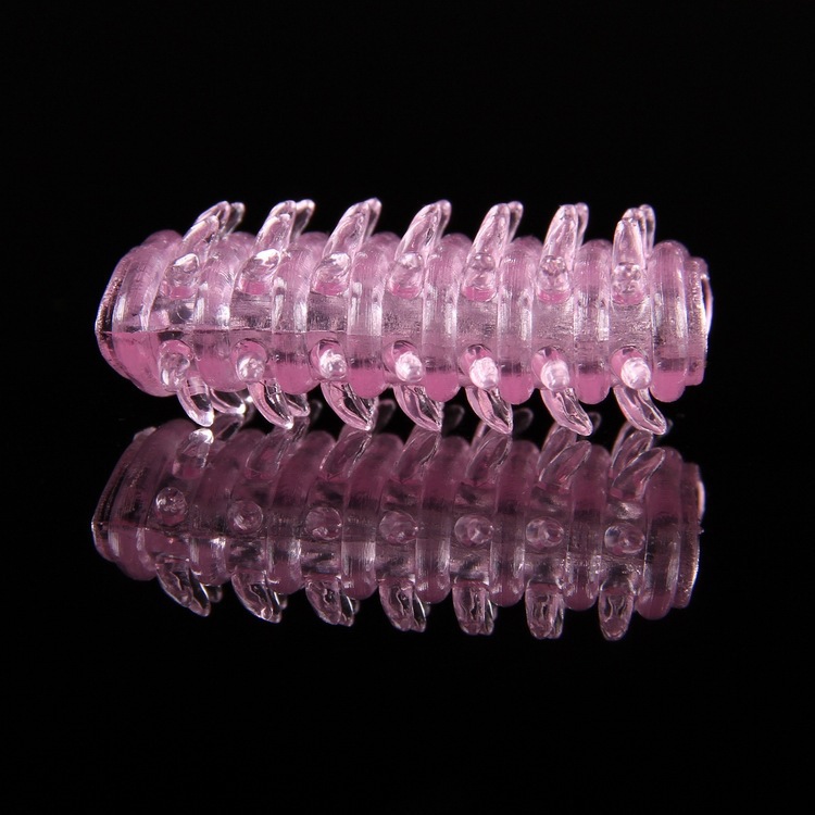 Caterpillar Crystal Delay Ring TPE Locking Sun Ring Adult Toy — detail image 30