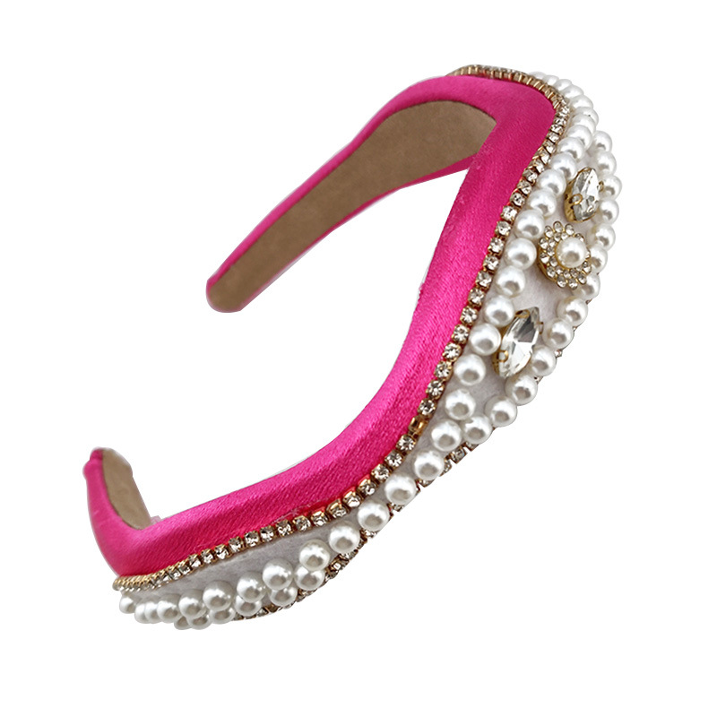 CB20170009-3.5cm三尖椭圆珍珠水钻塑料布艺发箍