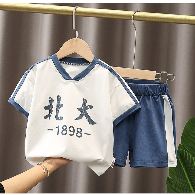 Traje deportivo de manga corta para niños Maibao Verano 2025 Nueva ropa para niños Verano para niños Ropa delgada para niños al por mayor