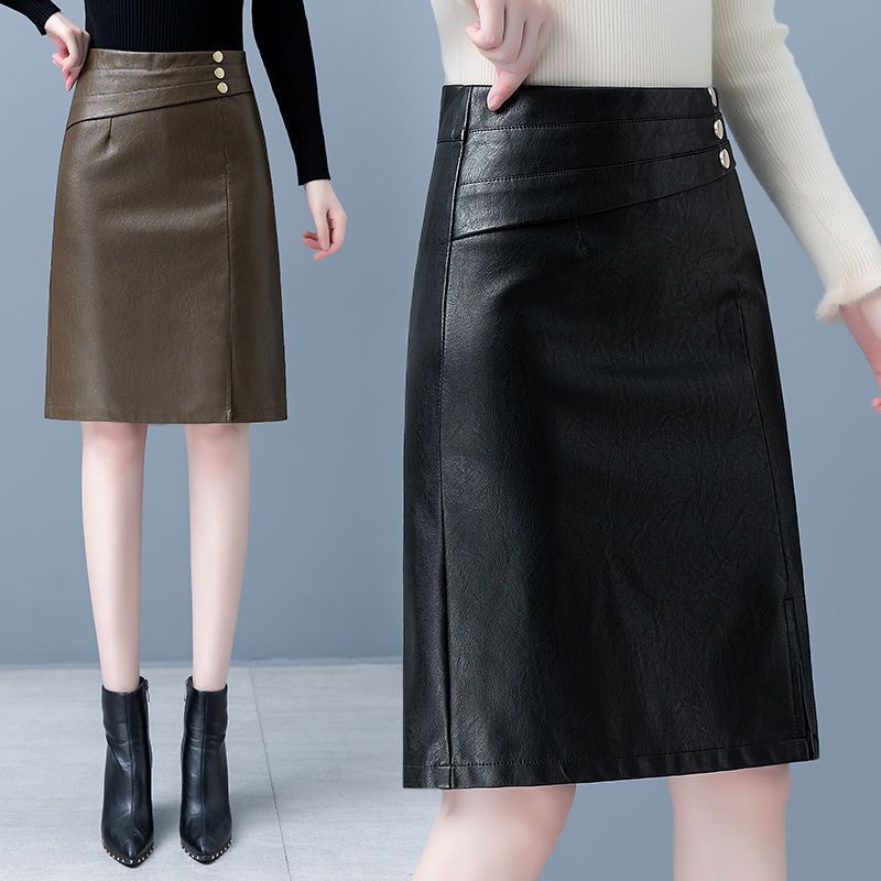 海宁高档真皮皮裙女2025春秋时尚绵羊皮一步半身裙字包臀中短裙