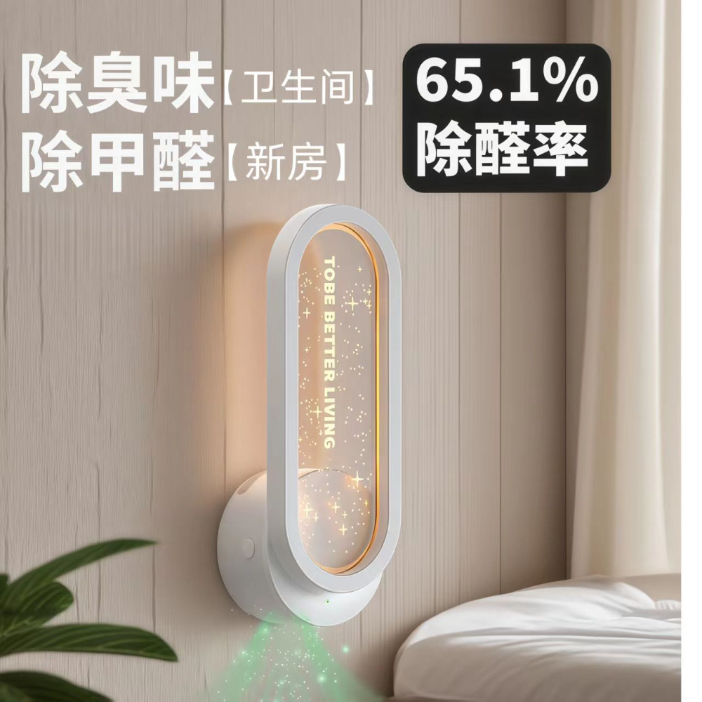 New Small Negative Ion Air Purifier Toilet Bathroom Deodorization Formaldehyde Removal Odor Starry Sky Atmosphere Light