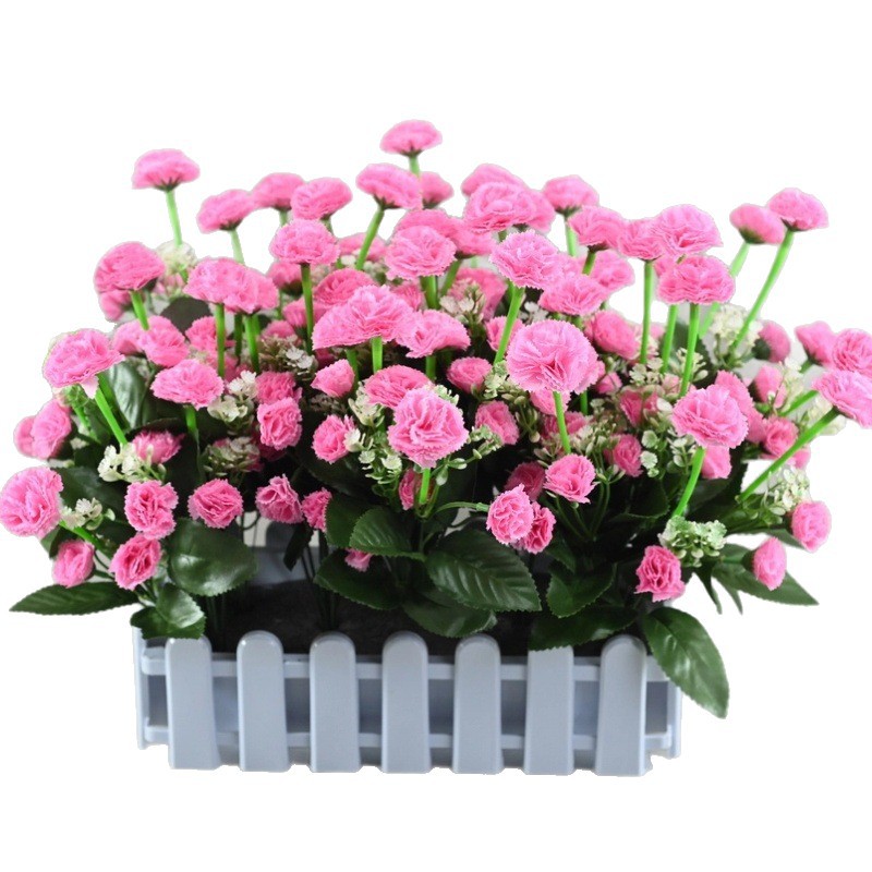 Pantalla de simulación de clavel bonsai flor de seda conjunto de flores falsas sala de estar decoración del hogar flores falsas