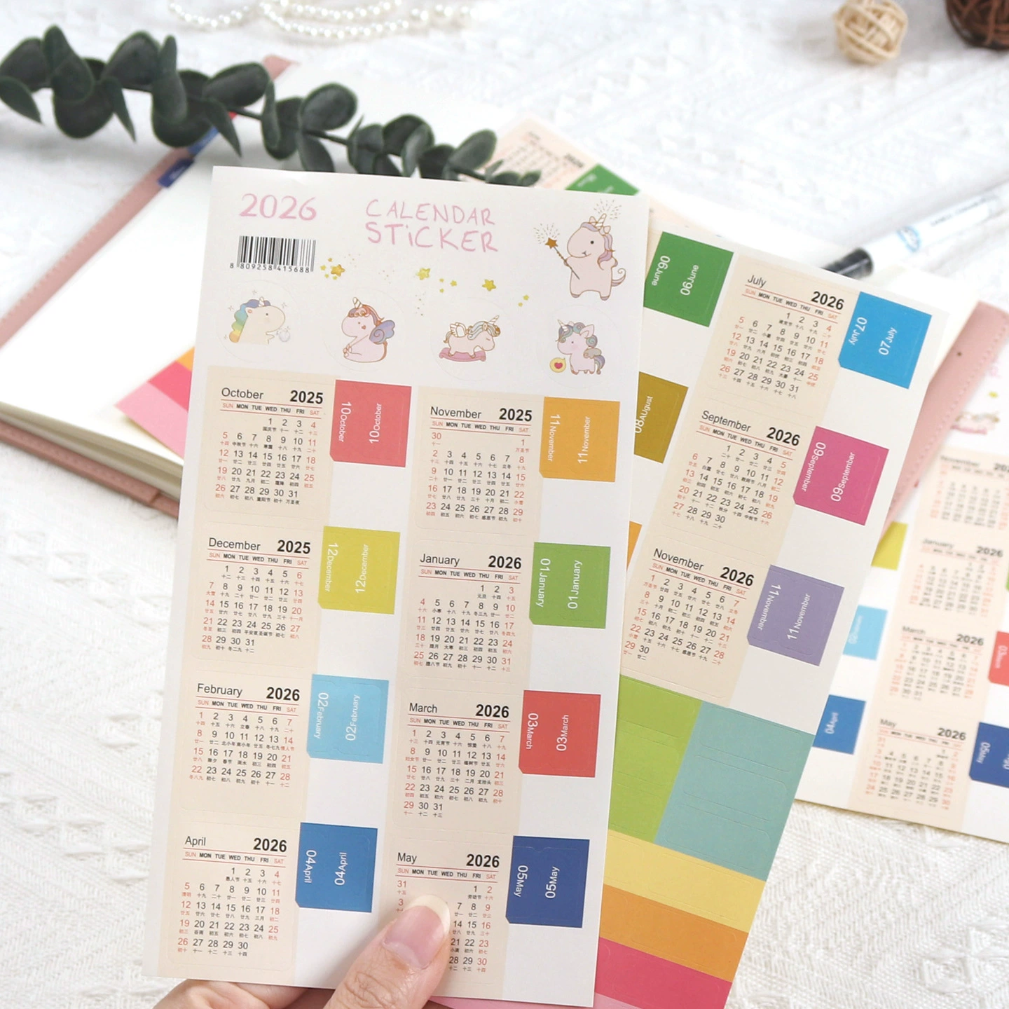 Calendar, sticker, 2026 years, scheduler