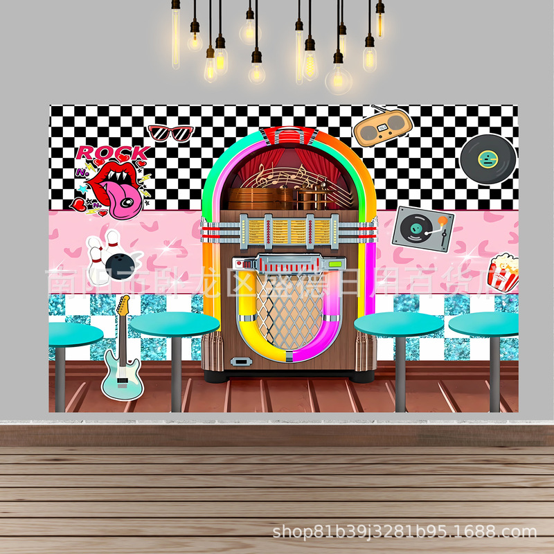 Back to 50 s Soda Shop Photography Background Cloths 50 s Vintage Dinner Rock Classic Party Decor Banner Back to 50 s Soda Shop Photography Background Cloths 50 s Vintage Dinner Rock Classic Party Decor Banner