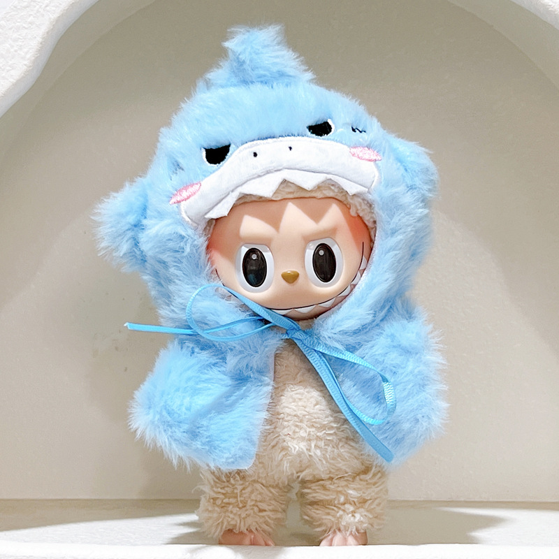 재고 세대 1 및 2 17CM 앉아 파티 라부부 비닐 인형 라부부 인형 의류 액세서리