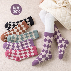 Children's socks wholesale winter lined thick warm ribbed socks for big kids, mid-calf socks for boys and girls, terry socks