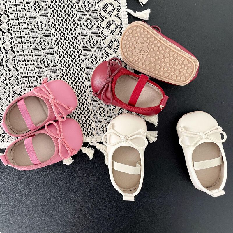 Baby Girl Princess Shoes Children's Soft Sole Shoes Spring and Autumn New Velcro Cute Trendy Shoes Baby Leather Shoes
