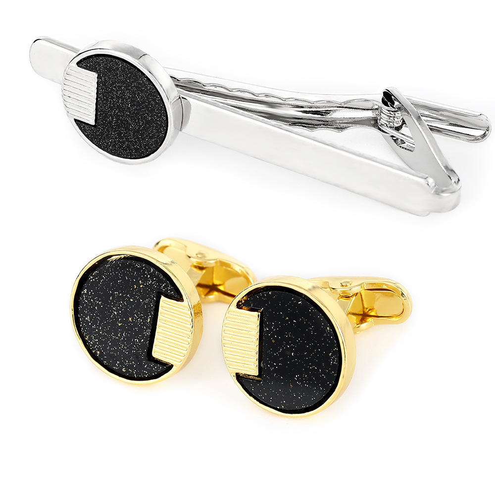 boutons de manchette ronds ciel étoilé givré pour hommes et femmes affaires chemise française clous de manchette pince à cravate accessoires boîte cadeau_voghion.com