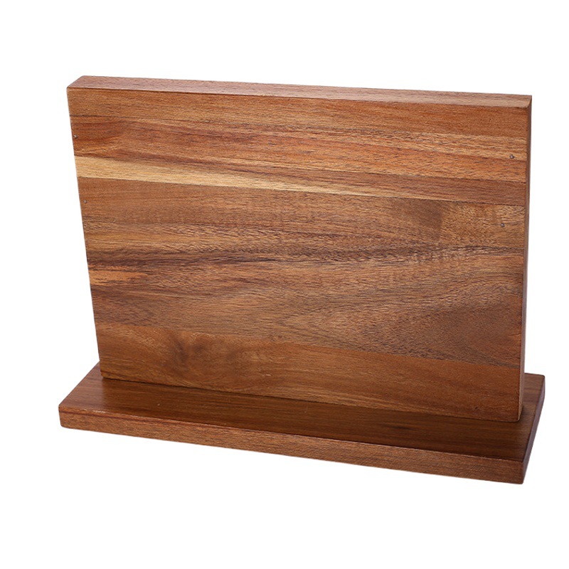 Solid Wood Double-Sided Vertical Magnetic Knife Holder Kitchen Knife Display Stand Strong Detachable Magnetic Knife Rack