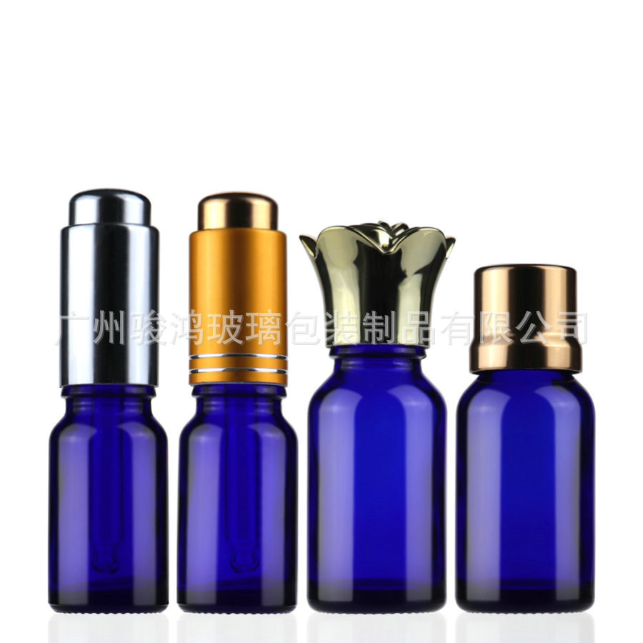 现货供应玻璃瓶、蓝色【20毫升】化妆品日化瓶，精油分装瓶