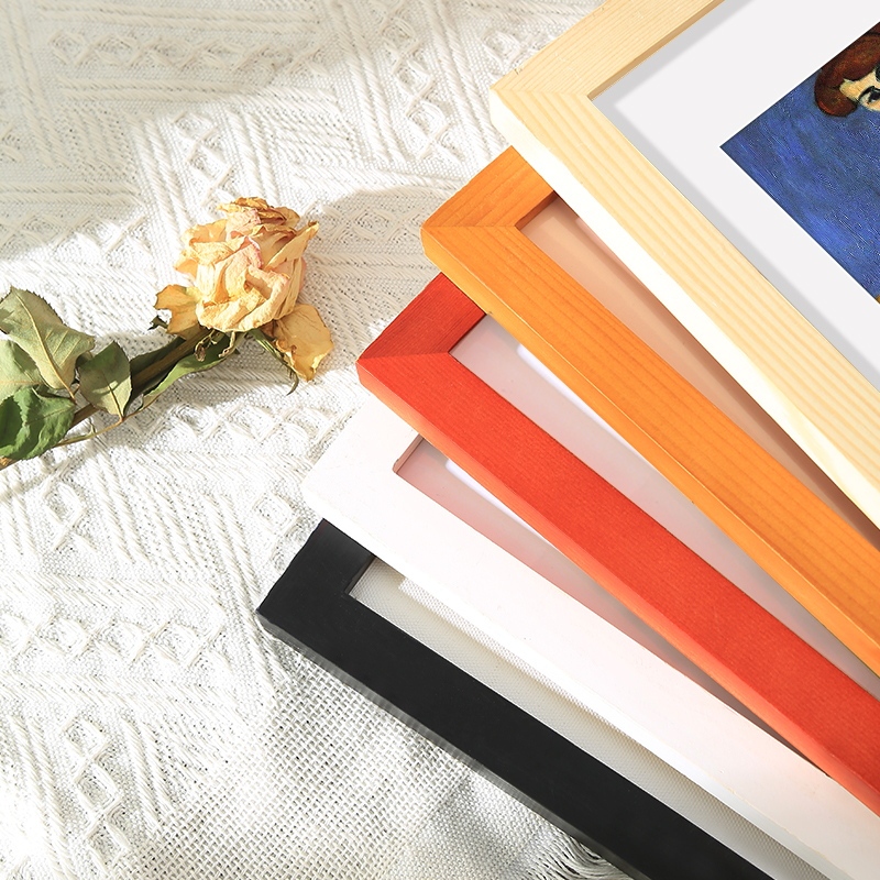 Wooden Photo Frame 6inch Wall-Mounted Four-Open 8K4K Children's Picture Frame for Framing A3 Oil Paintings, Sketches, Posters, A4 Solid Wood Frame