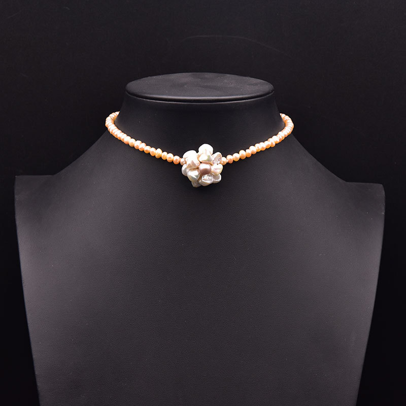 Barroco natural collar de perlas de agua dulce exquisita moda versátil cadena de clavícula para niñas accesorios accesorios accesorios al por mayor