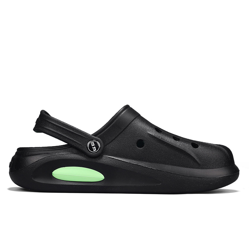 Zapatos transpirables para exteriores con orificios, zapatos ligeros de suela gruesa, pantuflas cerradas para hombre, sandalias deportivas minimalistas casuales para el verano.