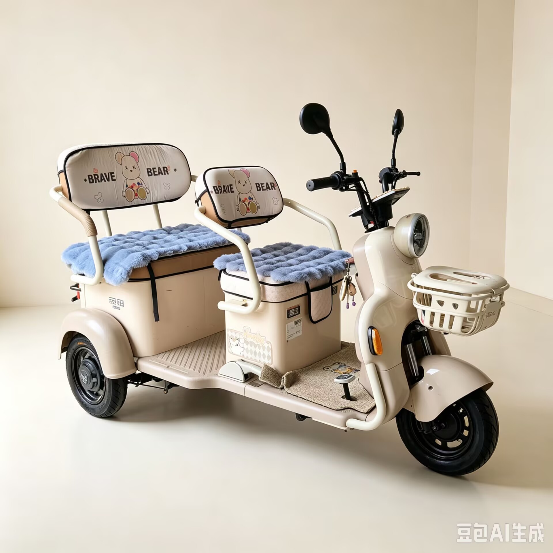 Electric tricycle seat cushion, winter electric tricycle plush seat cushion, thickened, non-slip, and warm electric tricycle seat