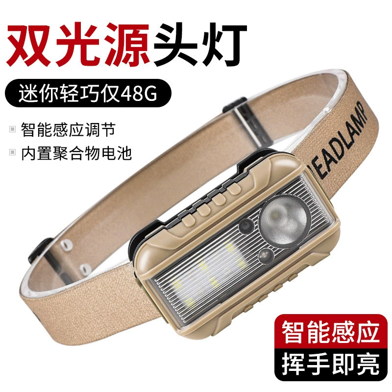 Cross-border XPE headlight multi-light source cob long battery life indicator magnetic suction hook induction headlight clamp work light