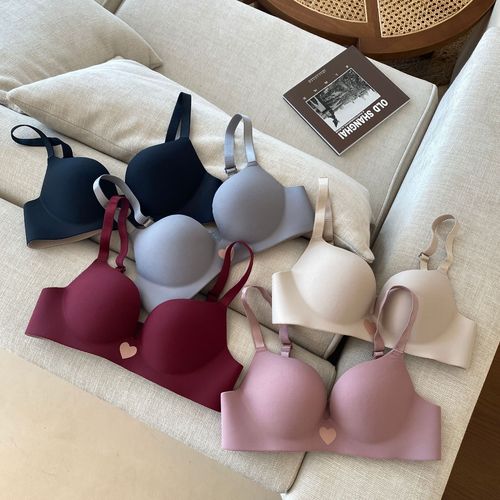 Simple one-piece seamless small breast push-up and enlarged adjustable girl's bra without steel rims student underwear to prevent sagging