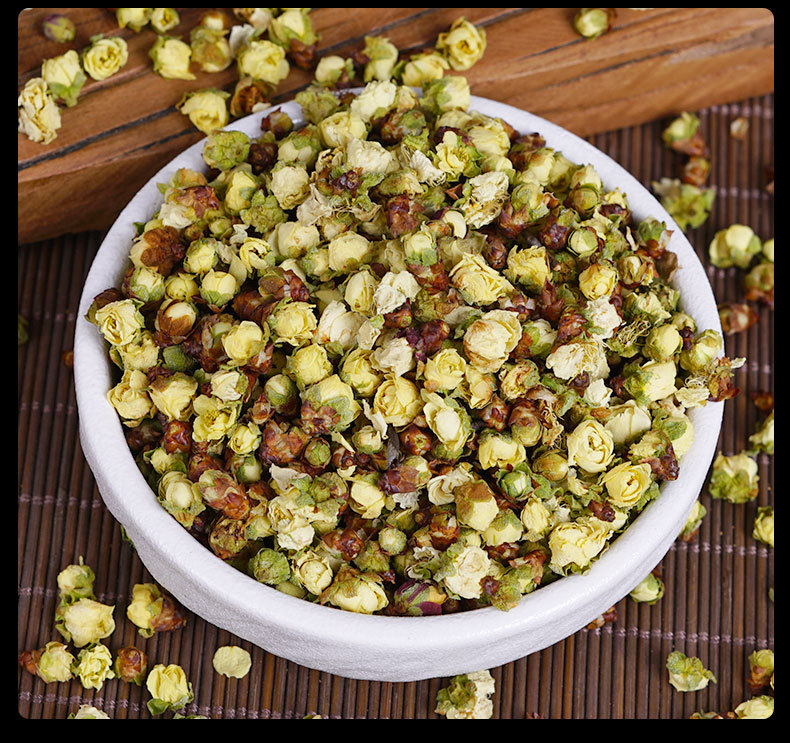 Lü E Mei Dried Flower (Prunus mume) — White Mume Blossom Herbal Tea for Brewing preparation