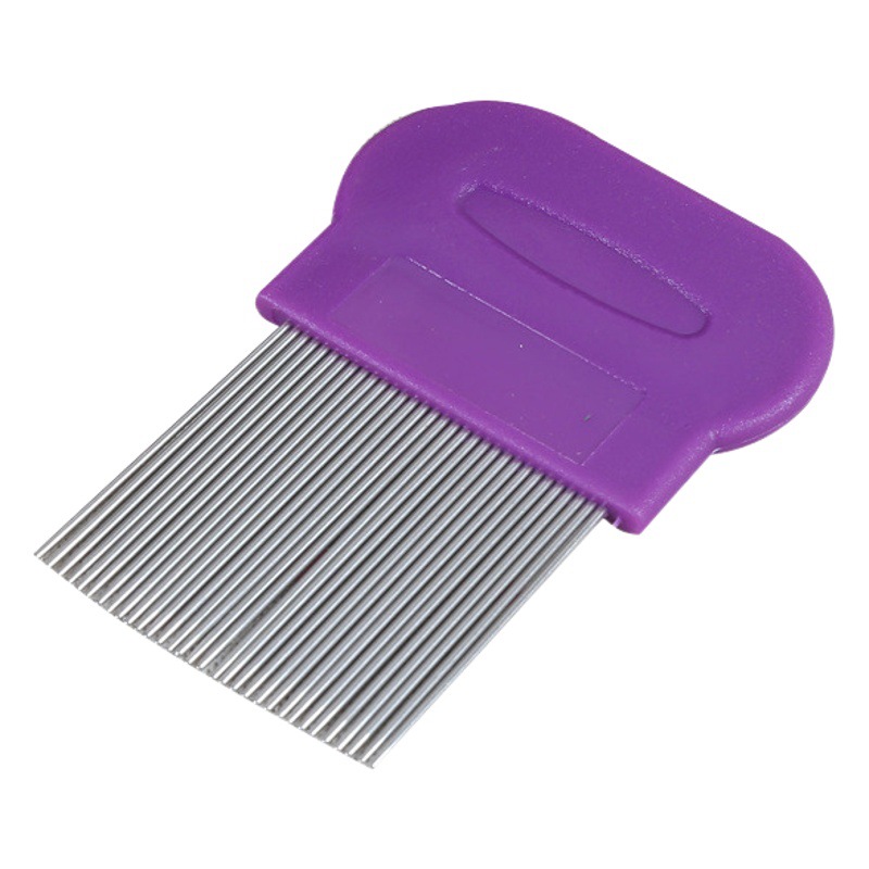Factory wholesale pet dog cleaning beauty comb stainless steel straight row dense teeth open knot flea comb