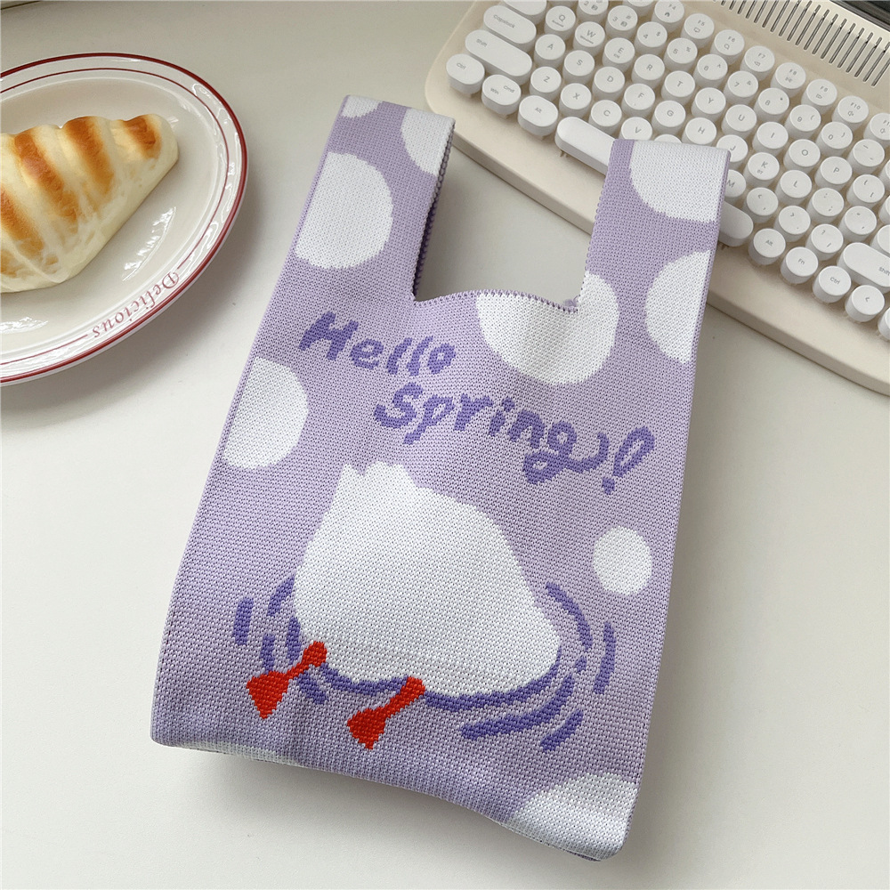 Women's Small Knit Animal Cartoon Cute Open Handbag display picture 7