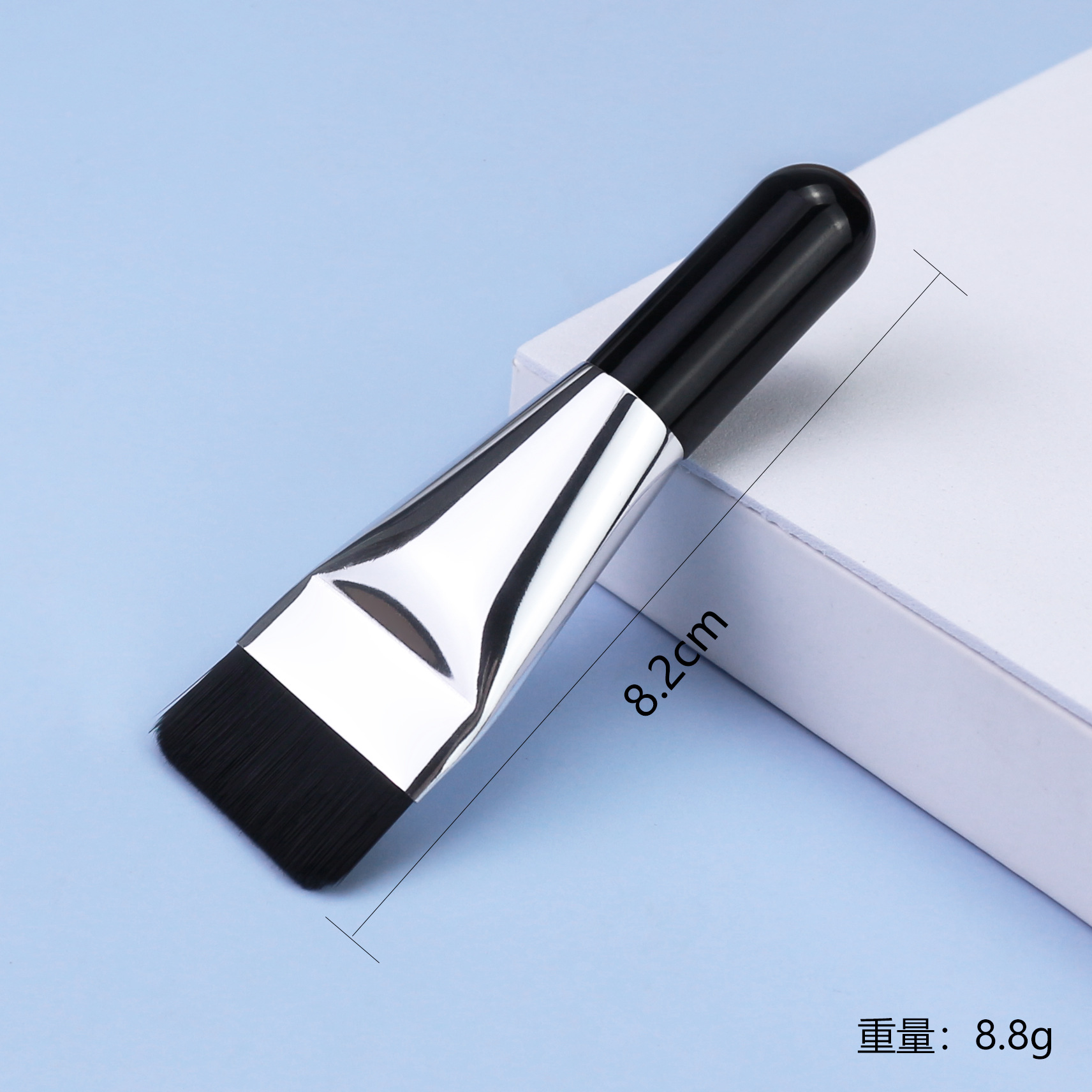 Venta caliente transfronteriza maquillaje base transparente cepillo de base de una palabra cabeza plana cepillo de máscara de pelo suave ultrafino mini cepillo de maquillaje de mango corto