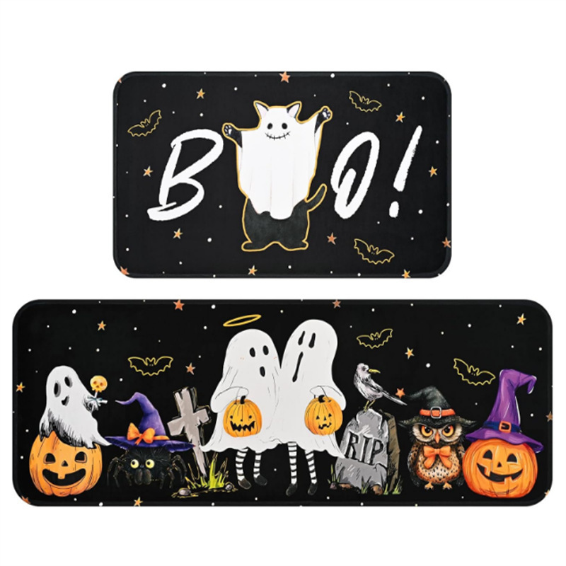 クロスボーダーアメリカハロウィンフロアマットキッチンカバー吸水性と吸油性フットマット玄関エントランスノンスリップ防汚ドアマット卸売|undefined