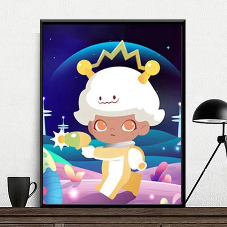 Burbuja mate pintura al óleo digital DIY hecho a mano regalo dibujos animados de dibujos animados hermosa pintura colgante simple