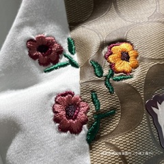 25年春新作CH満印馬車半袖寇家刺繍花柄半袖tシャツカップル上着