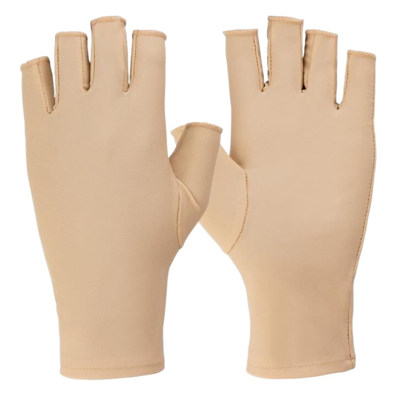 Guantes de protección solar elásticos de mujer delgados medio dedo expuesto dos dedos al aire libre Protección UV conducción deportes guantes de uñas transfronterizos