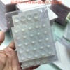 Three shapes of silicone capsules combined with 107 patches; polyurethane; transparent