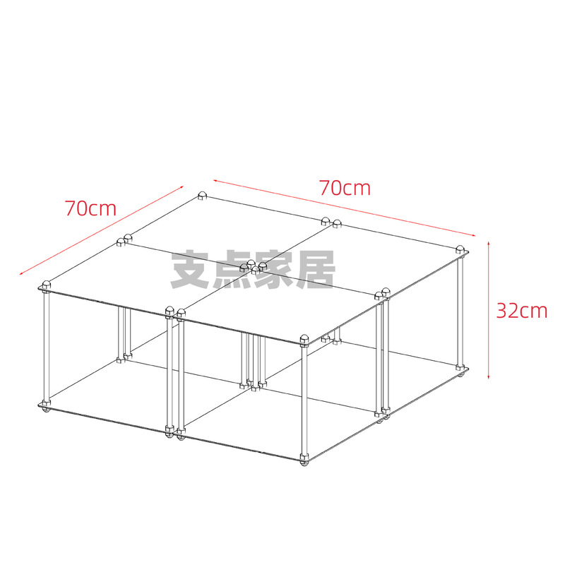包豪斯银色拉丝不锈钢模块落地置物架家用客厅边几可叠加收纳架|undefined