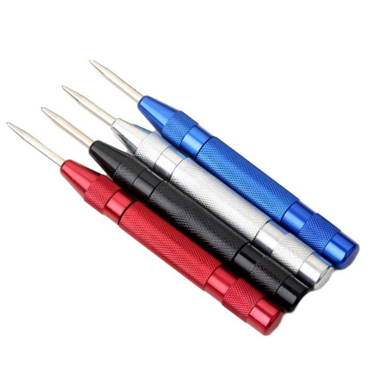 Spring-Loaded Automatic Center Punch (130 mm) — High-Hardness Steel/Copper-Plated, Normal & Hat Models