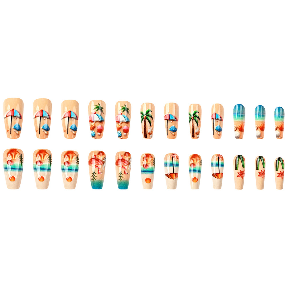 Verano vitalidad playa uñas de uñas cáscara de coco parche de uñas terminado venta caliente transfronteriza al por mayor image 6