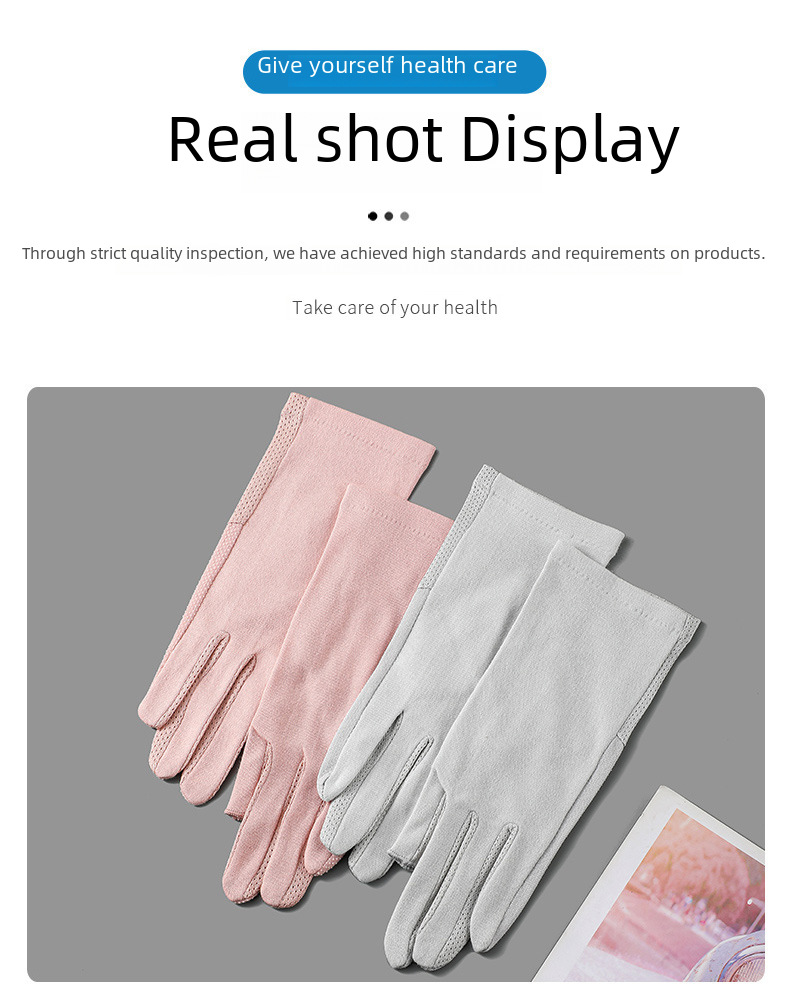 7094 Spring, Summer and Autumn Women's Thin Lace Exposure Finger Leakage Finger Riding Driving Riding Ride UV Protection Sunscreen Gloves_maomaolike.com