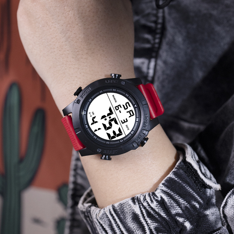 Reloj electrónico del estudiante de los hombres al aire libre directo de la fábrica dial grande estilo deportivo alarma multifunción reloj de pantalla digital