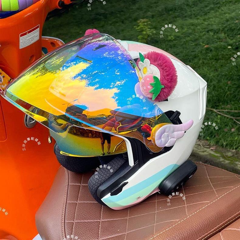 Fantasy Angel Wings Helmet Decoration Electric Car Helmet Stickers Accessories Colorful Rainproof Girl Sakura Wings Ornaments