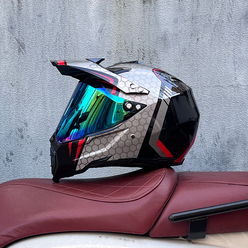 Casco de campo traviesa Casco de carreras de motos Casco de carretera Casco de doble propósito para hombres y mujeres Casco de tracción de cuatro estaciones Casco completo Orz