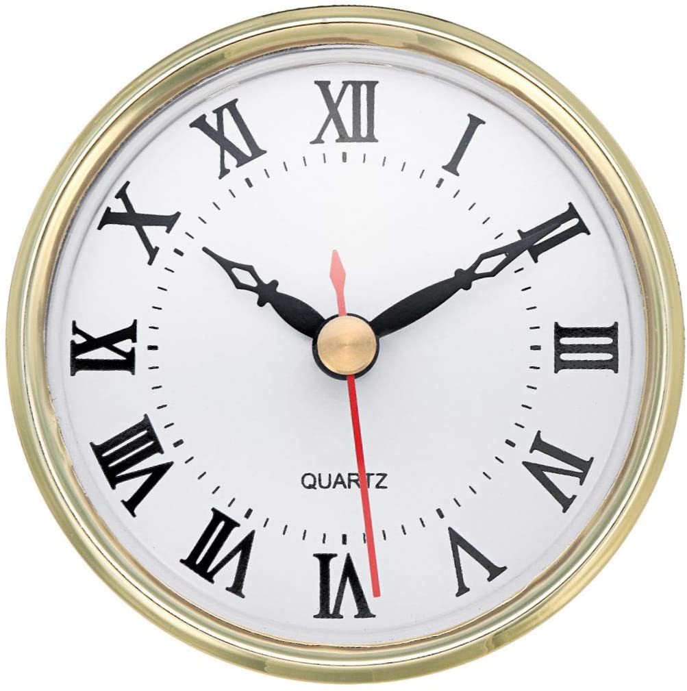 Amazon venta caliente reloj de cristal 80mm colmillos insertables artesanía con incrustaciones de reloj de cuarzo núcleo de reloj