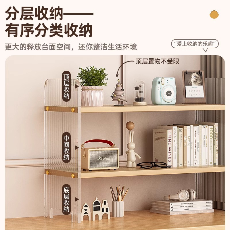 Estante de escritorio de acrílico Estante de acabado de encimera de oficina Estante de escritorio de varias capas Estante de almacenamiento de tocador