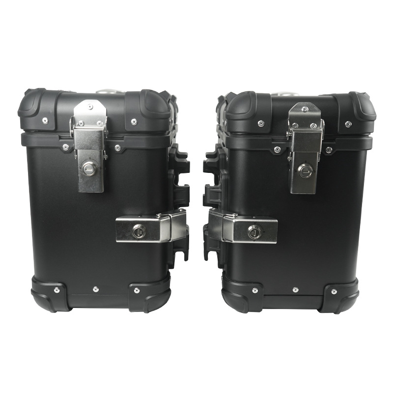 Manufacturer Wholesale Electric Vehicle Motorcycle Rounded Corner Side Box Motorcycle Universal Aluminum Alloy Side Box Side-Mounted Box