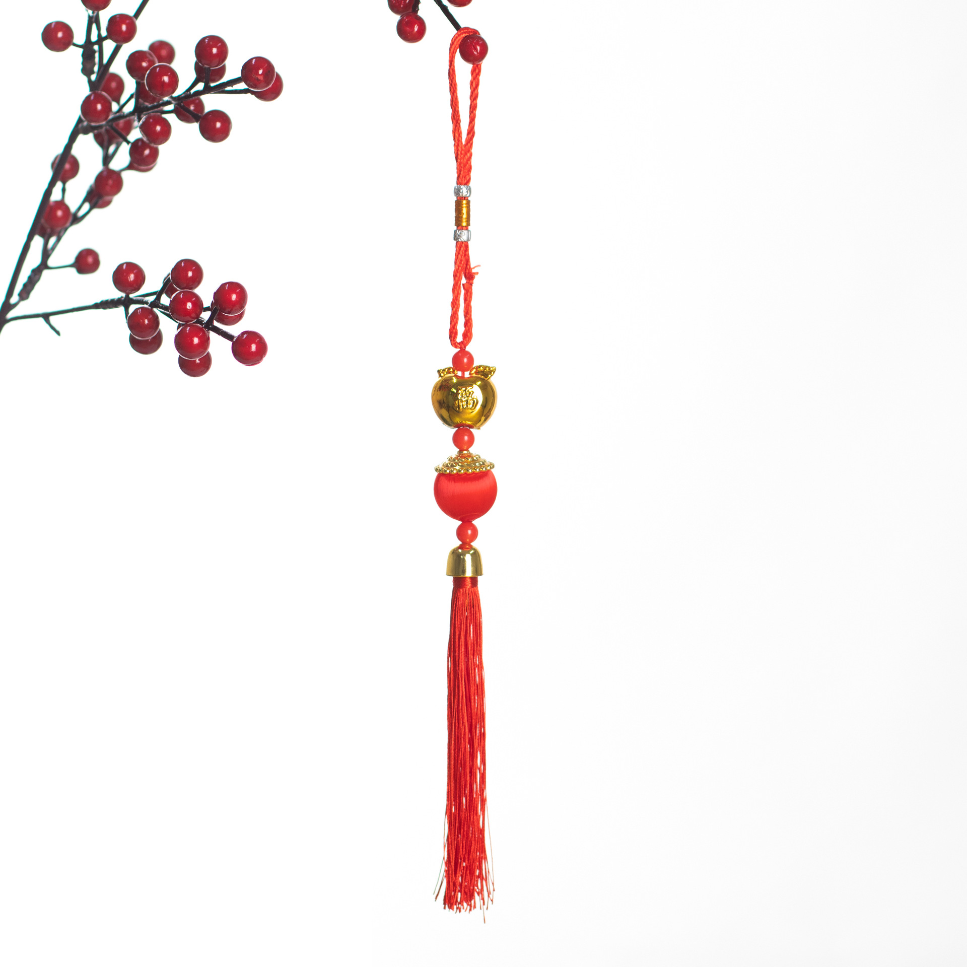 Año Nuevo bambú pequeño colgante linterna hecha a mano DIY material de cuerda colorida linterna Festival de Primavera auspiciosa escoba colgante